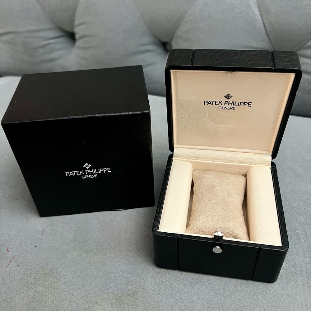 PATEK PHILIPPE Black Watch Box + Outer Box 4.60x4.60x3.5 inches